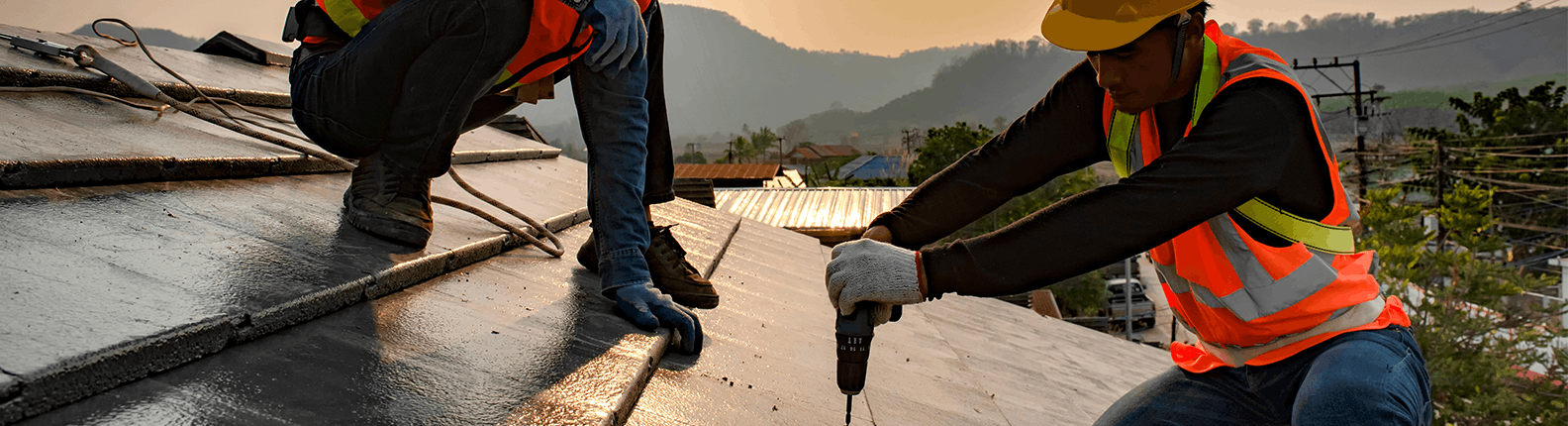 Roof workers